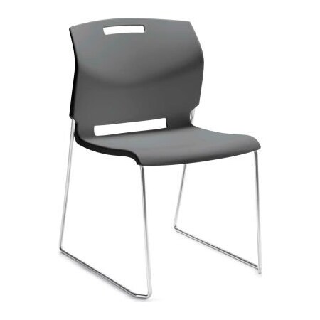 Gec Global Armless Stacking Chair - Plastic - Shadow Gray - Popcorn Series 6711-CH-SHW